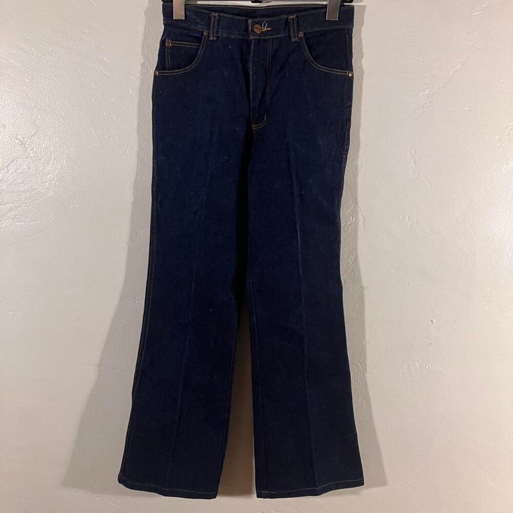 Vintage 90s Wrangler Dark Wash Denim Flare High Waisted Jeans